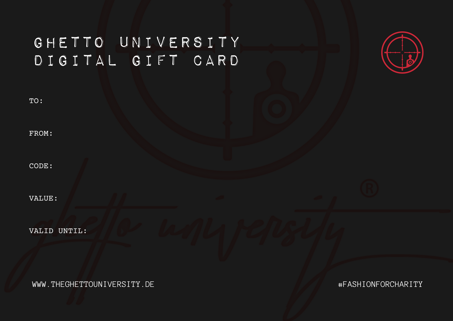 Ghetto University - Digital Gift Card
